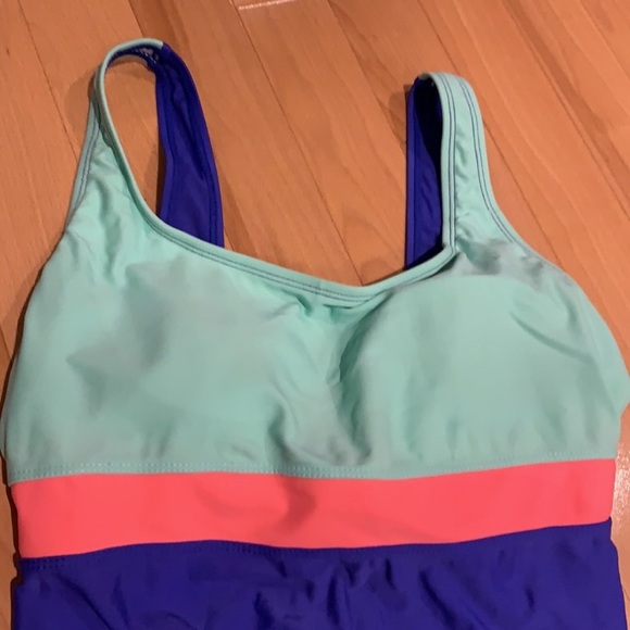 Women’s One-Piece Bathing suit Aqua/Peach/Blue - size L - Picture 7 of 16